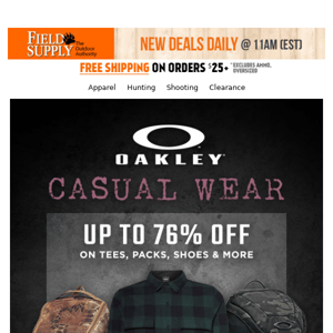 ☀️ Oakley: Casual Wear & Packs up to 76% off + Sunglasses 😎