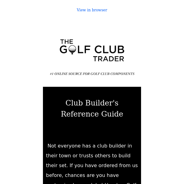 Golf Club Builder's Guide