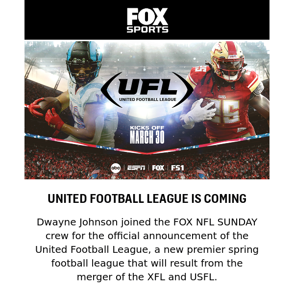 GET READY FOR THE UFL 🏈