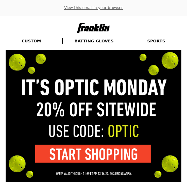 OPTIC MONDAY: 20% Off Sitewide Now