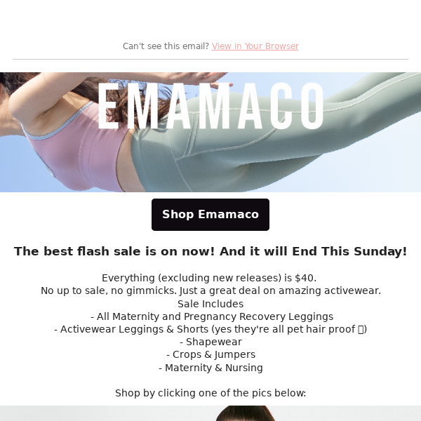 Ends Sunday: Everything's $40 Flash Sale - Emamaco