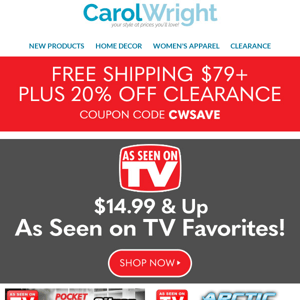 $14.99 & Up As Seen on TV Favorites!