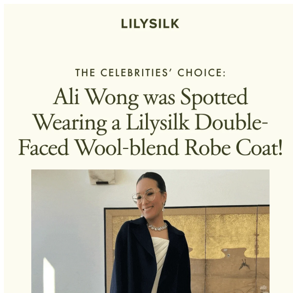 Ali Wong was spotted in LILYSILK