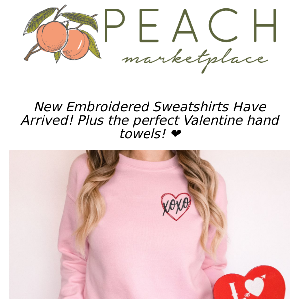 New Product Alert! Embroidered Sweatshirts and Hand Towels 💗