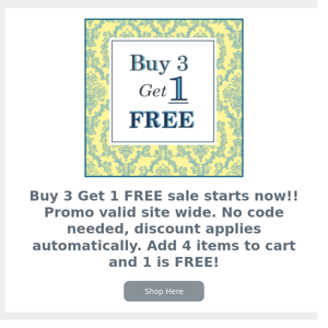 Buy 3 Get 1 FREE Sale Starts Now!