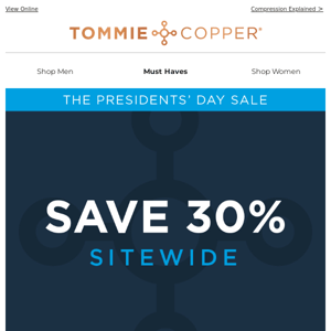 Presidents' Day Sale! Save 30% Sitewide