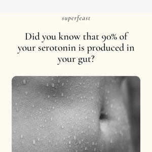 Did you know that 90% of your serotonin is produced in your gut?