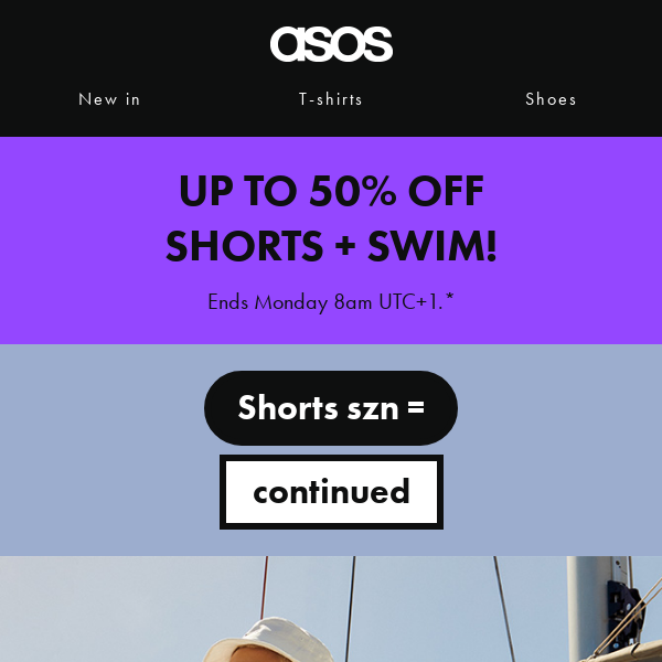 Up to 50% off shorts + swim 🌊