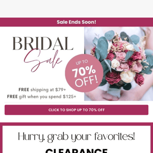 💖 Save up to 70% on bridal favorites 💖