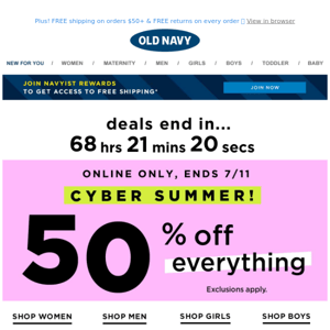 CYBER SUMMER CONFIRMED ⚡ FIFTY PERCENT OFF everything just landed