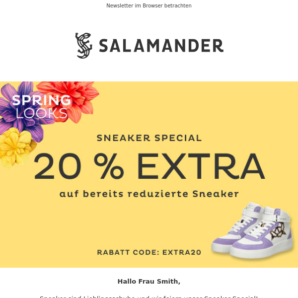 20% extra sparen beim SALAMANDER Sneaker Special