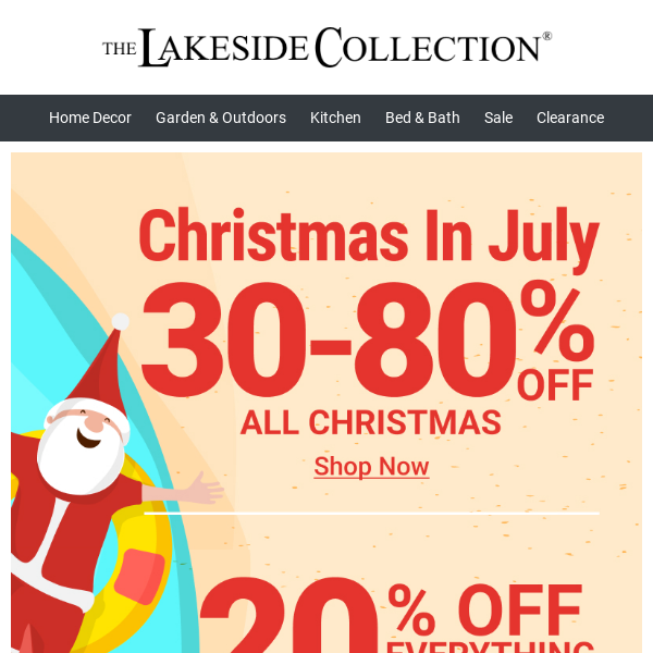 Email Exclusive Free Shipping + 30-80% Off Christmas!