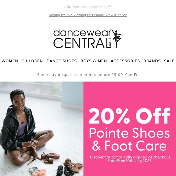 20% off Pointe shoes 🩰