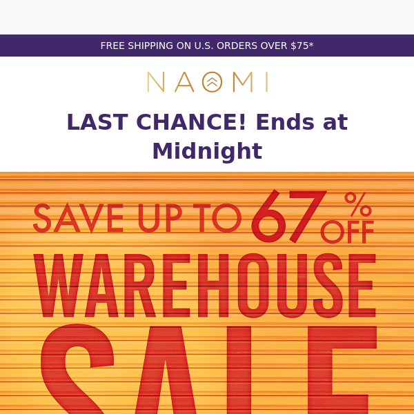 LAST CALL for Summer Warehouse Sale PLUS 25% Off Sitewide