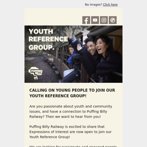 Join Puffing Billy Railway’s Youth Reference Group! Applications are now open!