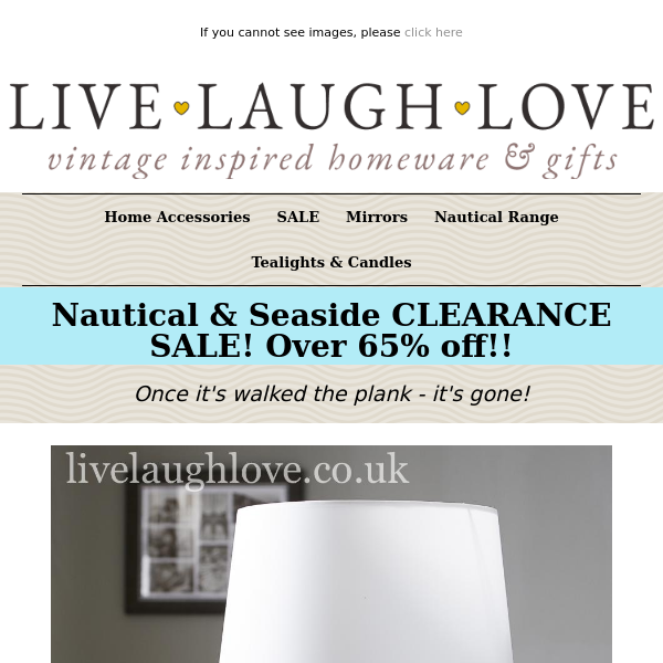 Nautical and Seaside Range - CLEARANCE SALE! Over 65% off!!