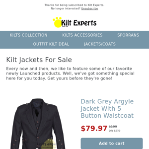 Newly Kilt Jackets Launched