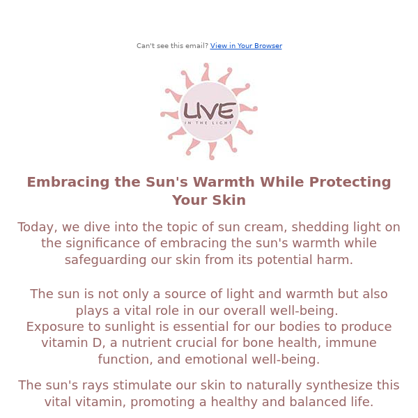 Why We Need the Sun on Our Skin