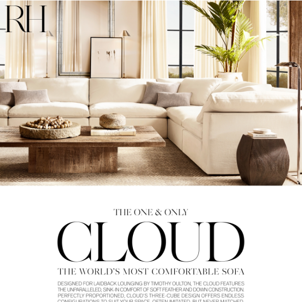 The One & Only Cloud. The World’s Most Comfortable Sofa.