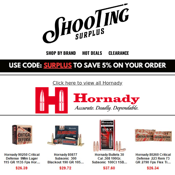 Hornady Deals, Top Selling Ammo, Bullets & Reloading