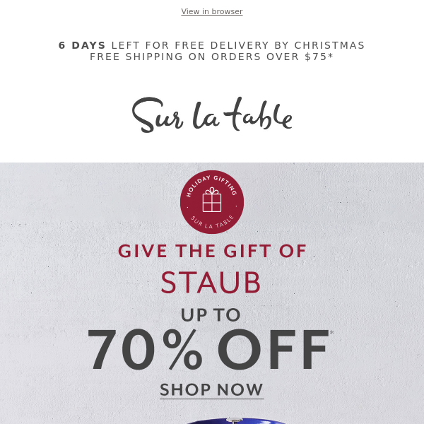 Staub Sale: Blueberry now up to 65% off!