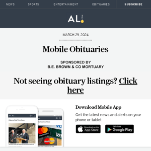 Mobile obituaries for March 29, 2024