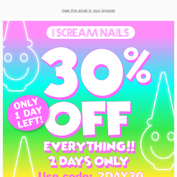 ⚠ 30% off ends in 1 day!
