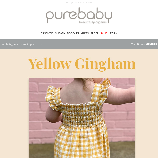 Yellow Gingham | Toddler + baby