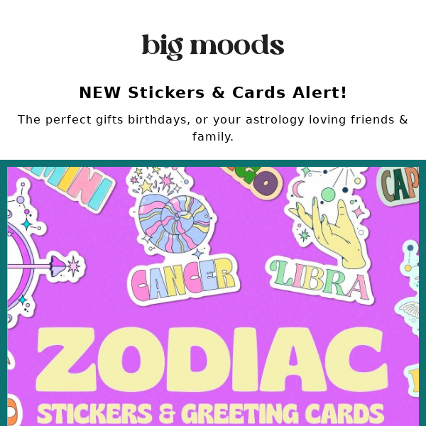 Brand NEW Zodiac Stickers & Cards!