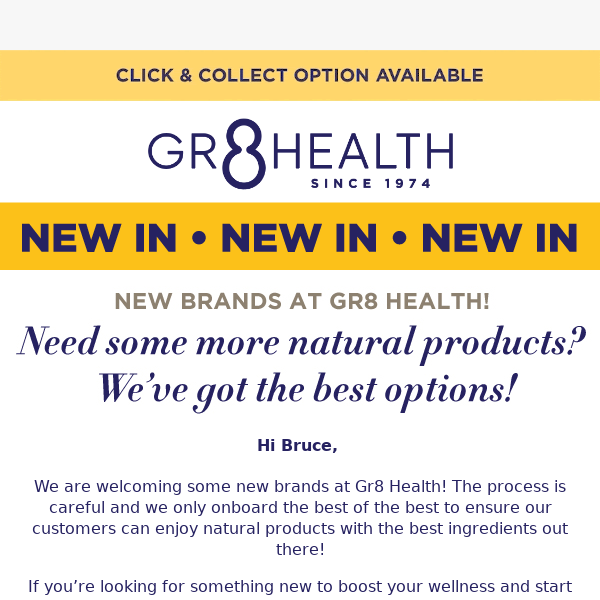 ☑️ New Brands at Gr8 Health! 🆕