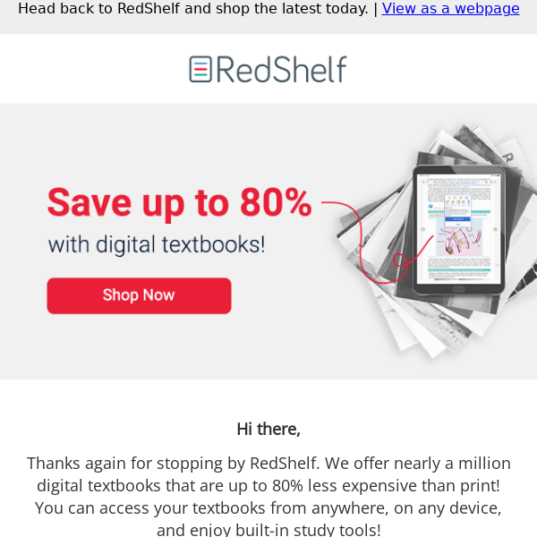 Spend less on textbooks with RedShelf