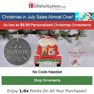 📢🎄Last Call For $8.99 Personalized Ornaments!