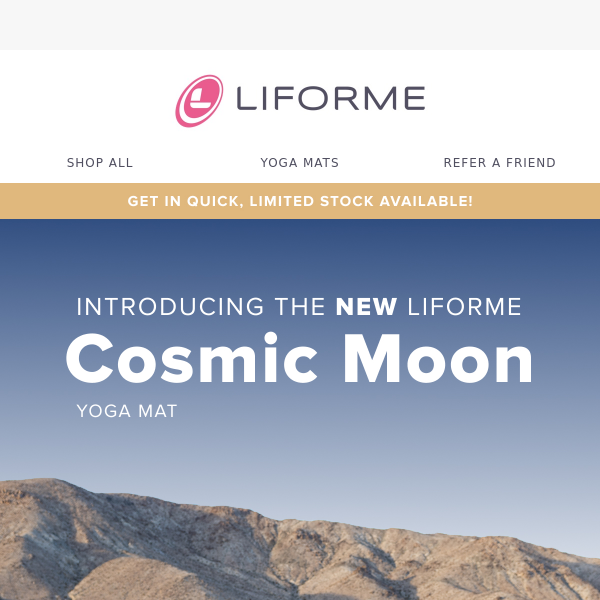 Liforme Cosmic Moon Yoga Mat - Black