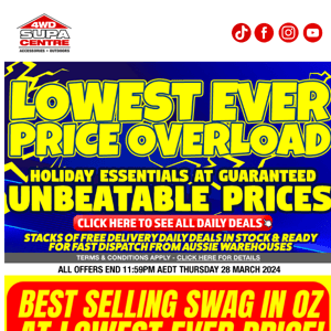 😍 Lowest Ever Price Overload - Holiday Essentials At Guaranteed Unbeatable Prices🔥