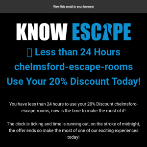 🔓 The Clocks Ticking Chelmsford Escape Rooms