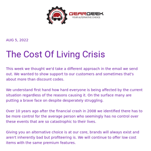 Cost Of Living Crisis