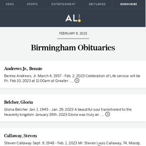 Birmingham obituaries for February 8, 2023