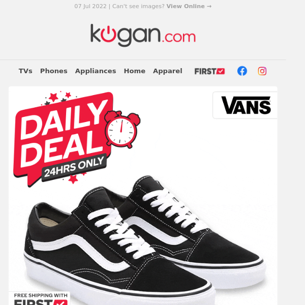 Daily Deal: Vans Old Skool Shoes $89 (Rising to $99.99 Tonight)