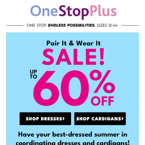 👗 Shop up to 60% off dresses and cardigans 👗