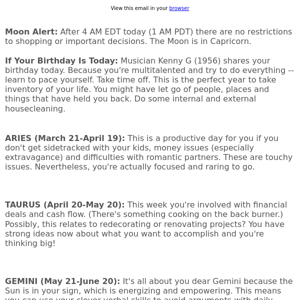 Your horoscope for June 5