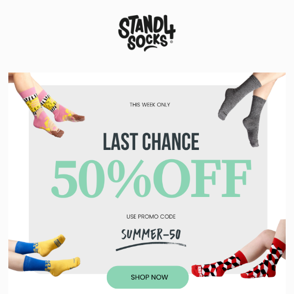 LAST CHANCE — Grab Socks at 50% OFF! 🧦