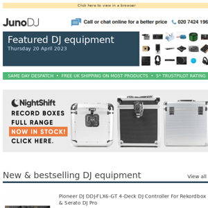 Pioneer DDJ FLX6 GT DJ controller now in stock + this week's DJ equipment news at Juno...