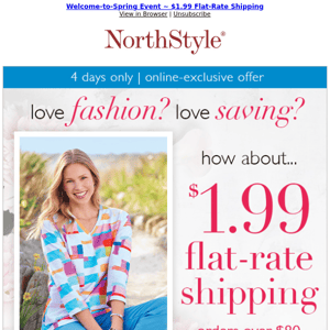 The Style Event of the Season ~ Just For You...$1.99 Flat-Rate Shipping Now!