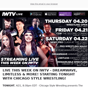 TONIGHT on IWTV - Chicago Style Wrestling!