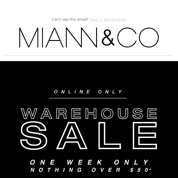 Our Warehouse Sale is LIVE!