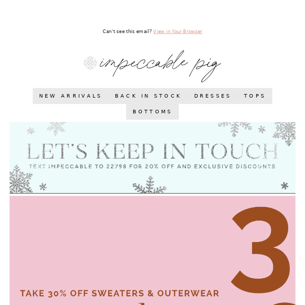 Snuggle Up To Savings! 30% Off Sweaters & Outerwear!