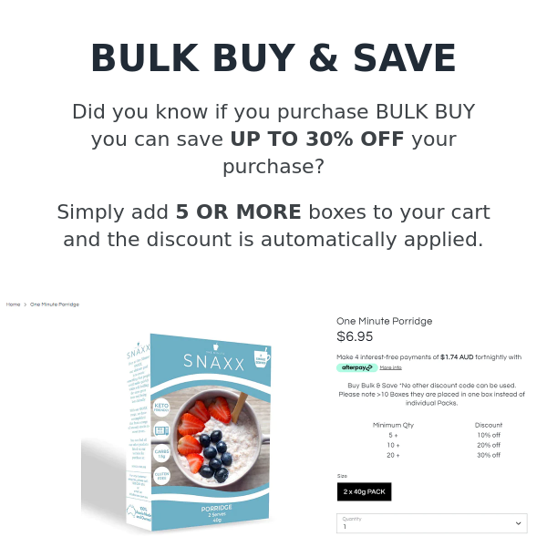 BULK BUY & SAVE UP TO 30% OFF