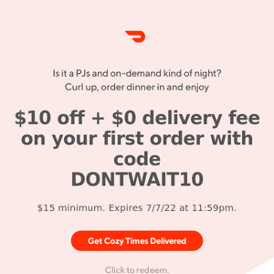 DoorDash: big savings on your 1st order