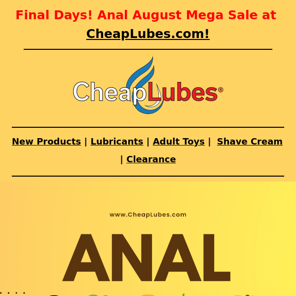 Final Chance! 🍑 Anal August Sale - Unlock Pleasure with Discounts