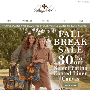 Fall Break Sale | 30% Off Select Travel Styles